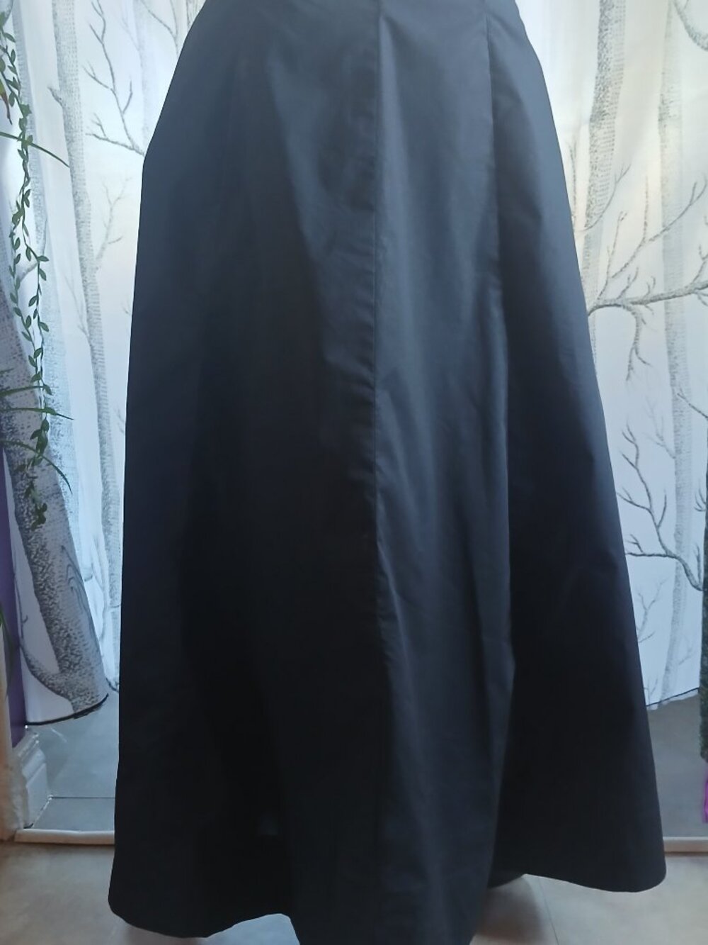 Long Black A-Line Cotton Skirt Witchy Whimsy Goth